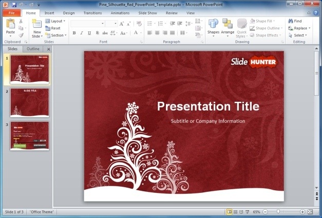 Free Pine Silhouette PowerPoint Template