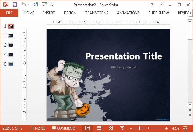 Free halloween frankenstein PPT template