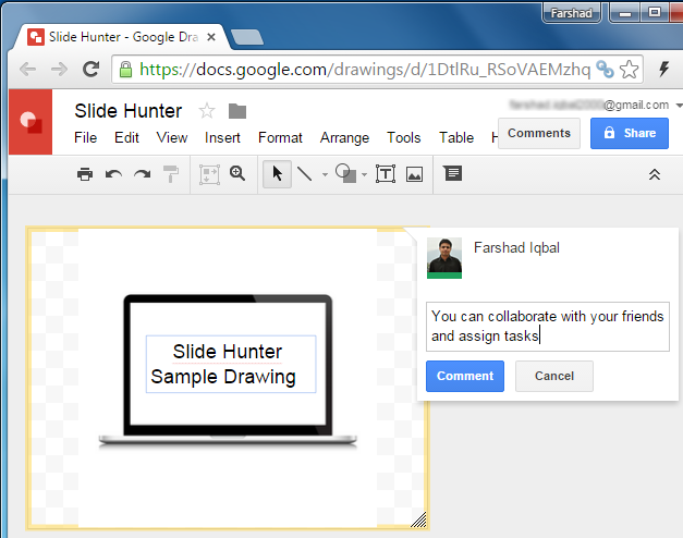 Google Drawings web app