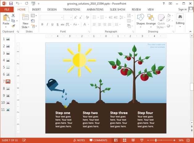 Growth slide layout