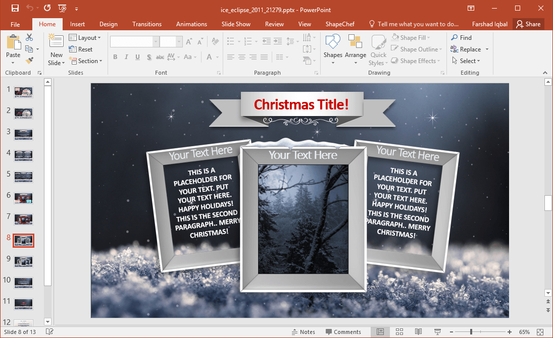 Holiday Season PowerPoint Frames