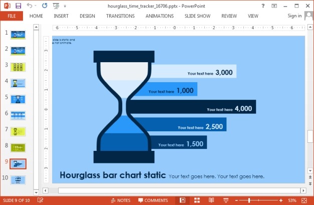 Hour glass chart