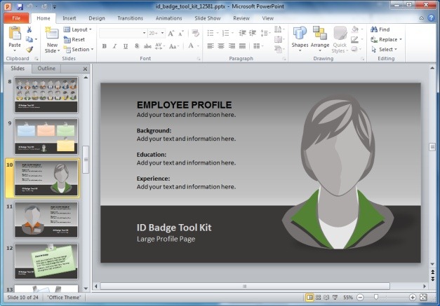 I.D. Badge PowerPoint Template