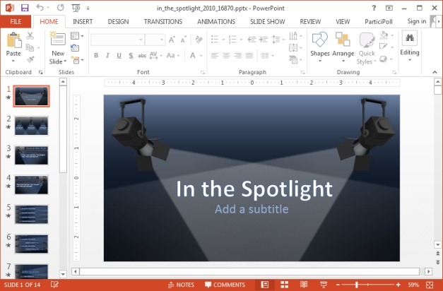 In the spotlight PowerPoint template