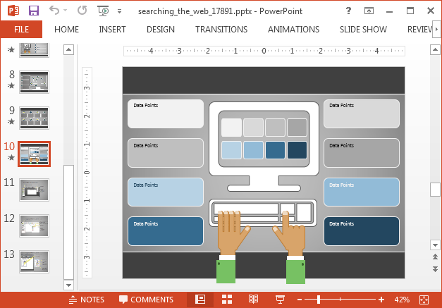 Infographic slide with computer illustration