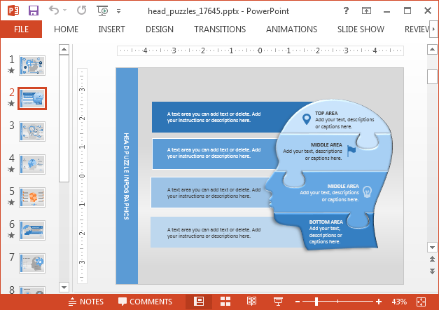 Infographic slide with head illustration