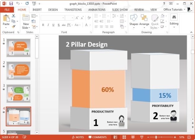 Infographics Bar Chart Template for PowerPoint