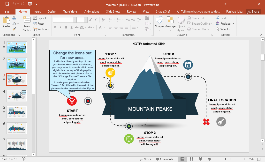 Infographics Template with Mountain Illustration