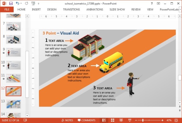 Isometric slide layout