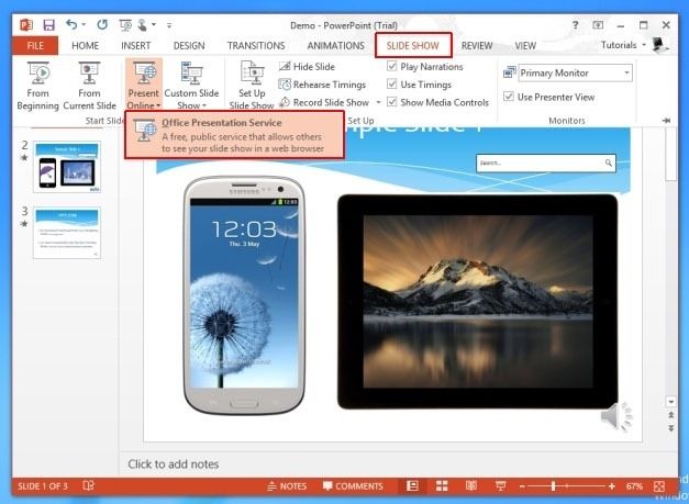 Launch The Office Presentation Service From PowerPoint 2013