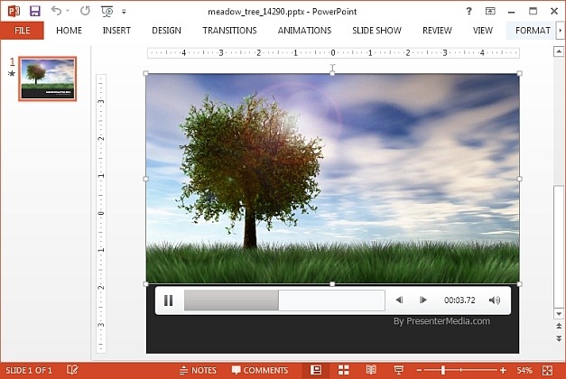 Meadow tree video background for PowerPoint