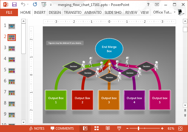 Merging arrows slide design