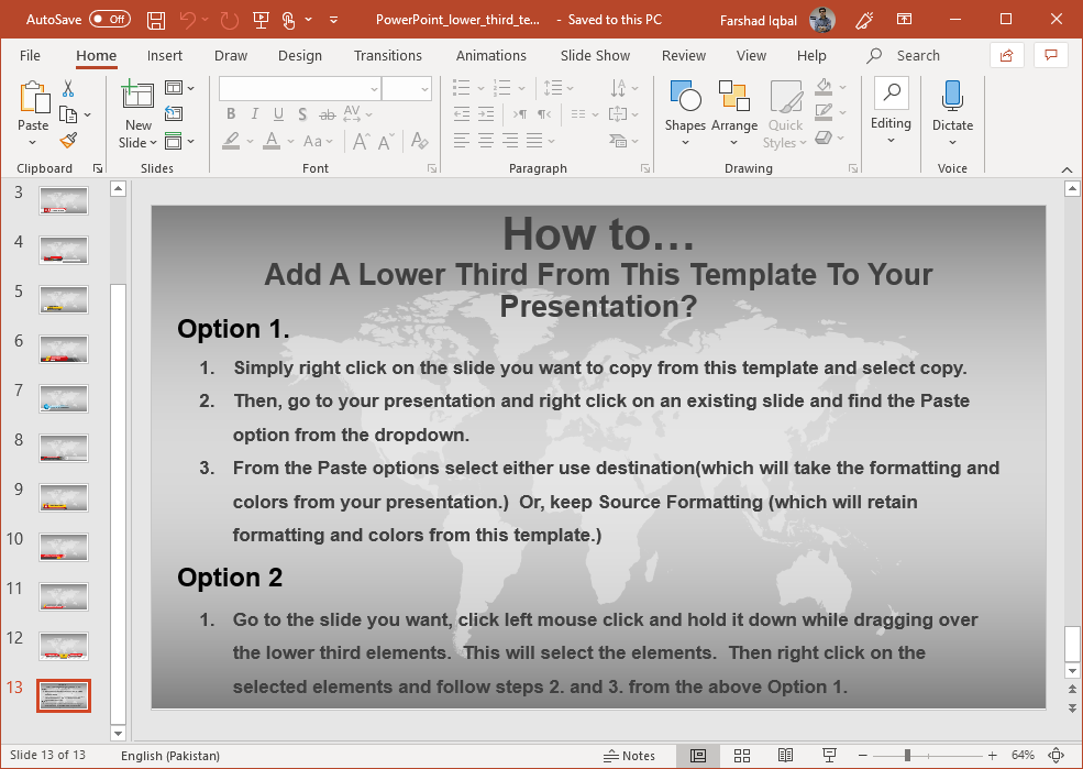 News Channel Slide Editing Instructions