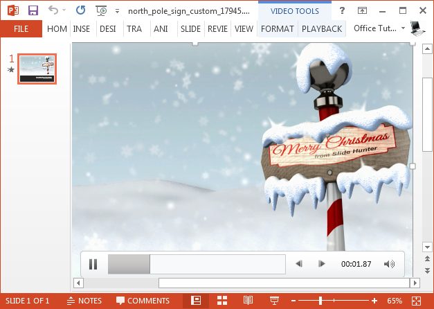 North pole video animation for PowerPoint