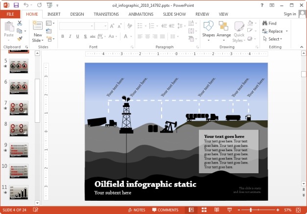 Oil industry infographic template for Keynote and PowerPoint