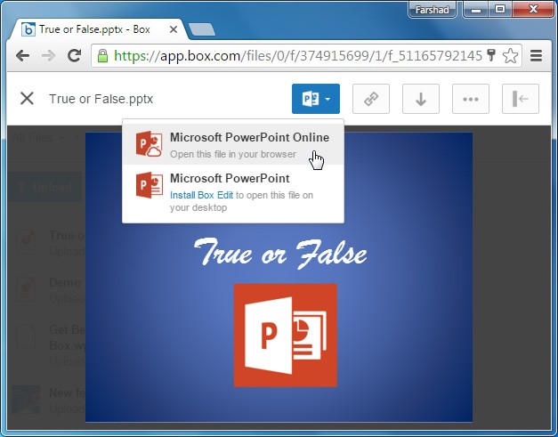 Open PowerPoint via Box