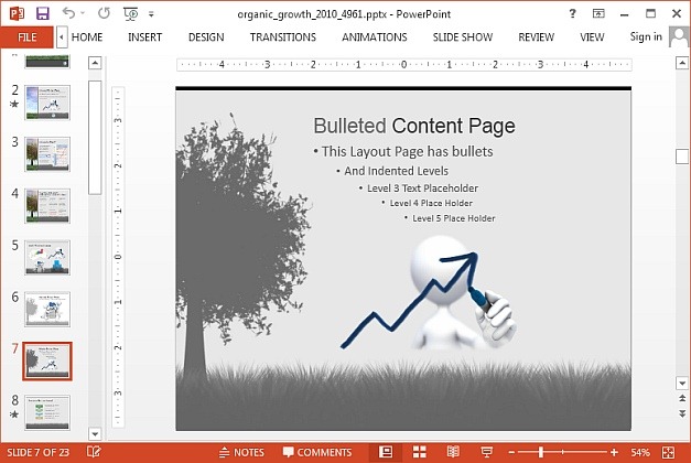 Organic growth template