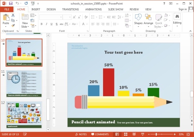 Pencil chart