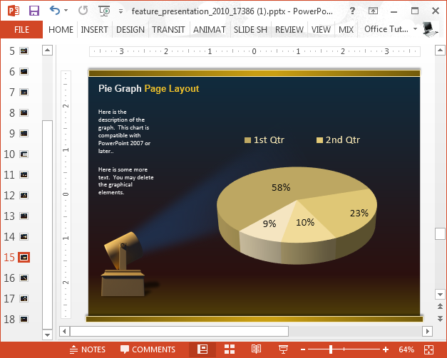 Pie chart with spotlight animation