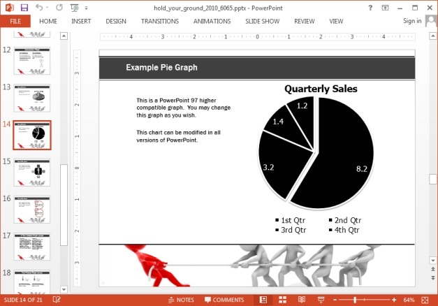 Pie chart with tug of war image