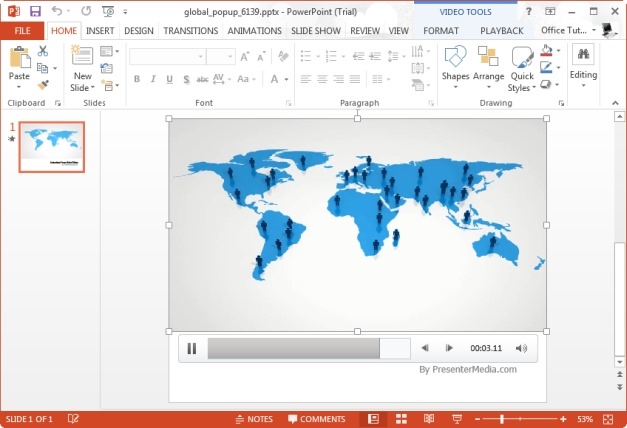 PowerPoint Template With Flat World Map Animation