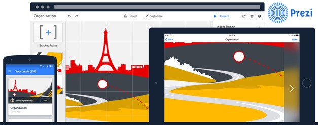 Prezi presentations with zooming UI