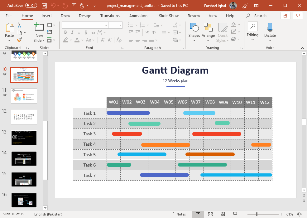 Project Management Gantt Chart