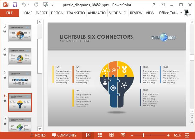 Puzzle diagrams template for PowerPoint