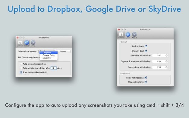 Quickly Upload Files To Dropbox, Google Drive And SkyDrive