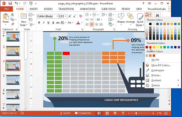 Recolor slides to create charts