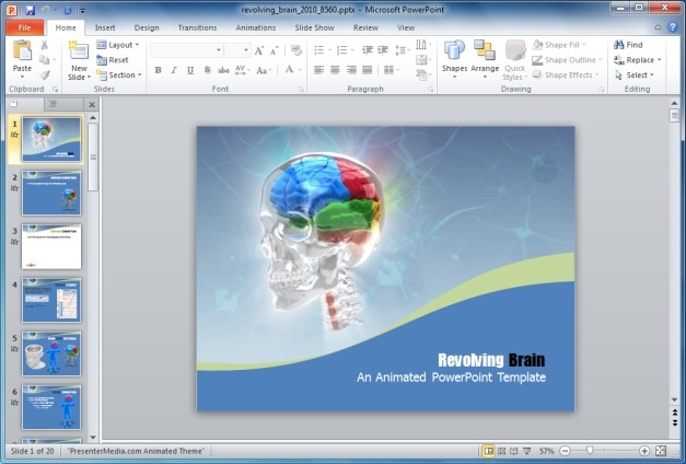 Revolving Brain PowerPoint Template