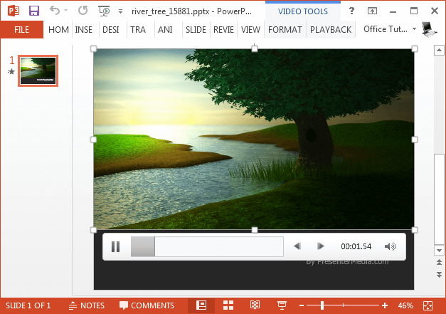 River tree video background for PowerPoint