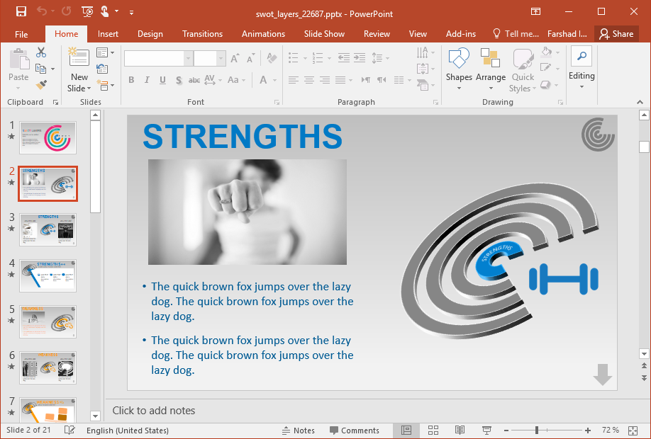 SWOT Interactive PowerPoint Diagram