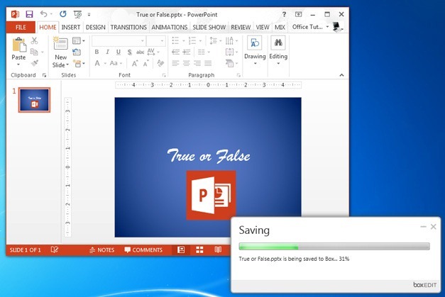 Save PowerPoint presentation directly to Box