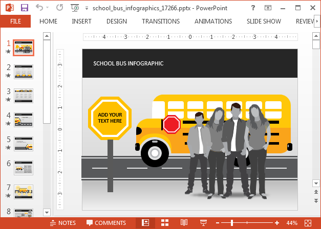 School bus infographic for PowerPoint