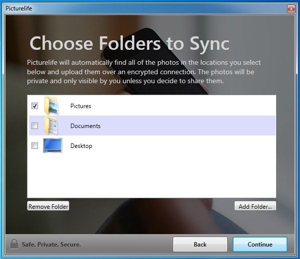 Select Folders To Sync Online