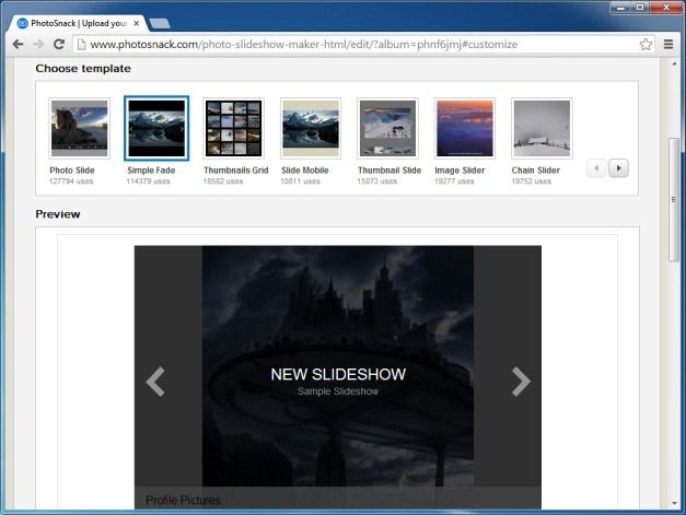 Select Slideshow Template