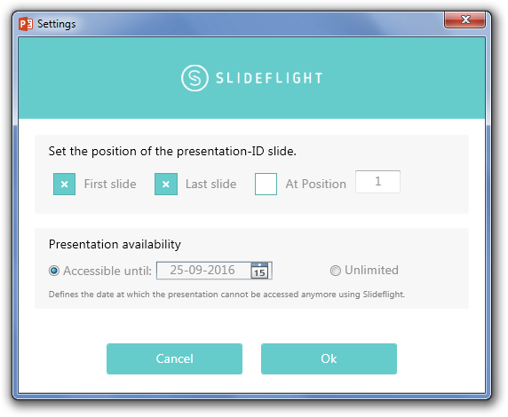 Set duration for sharing slides