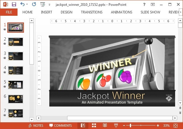 Slot machine PowerPoint template