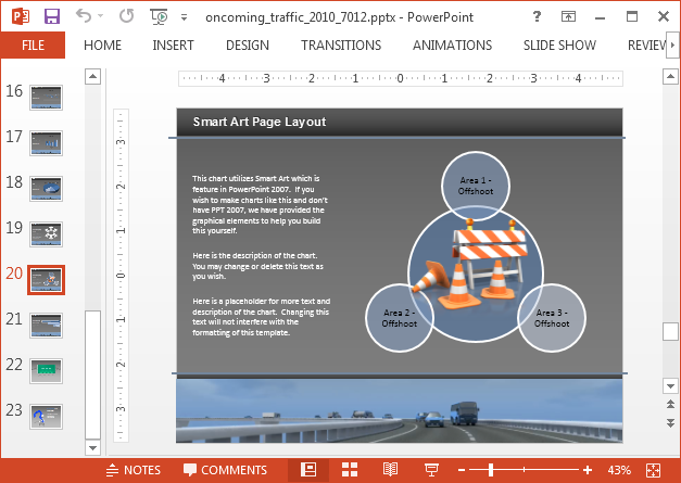 SmartArt roadblock diagram