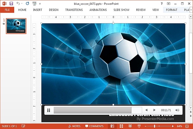 Soccer video animation template for PowerPoint