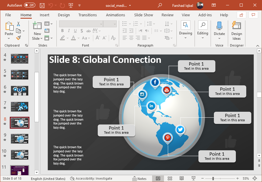 Social media infographic slide