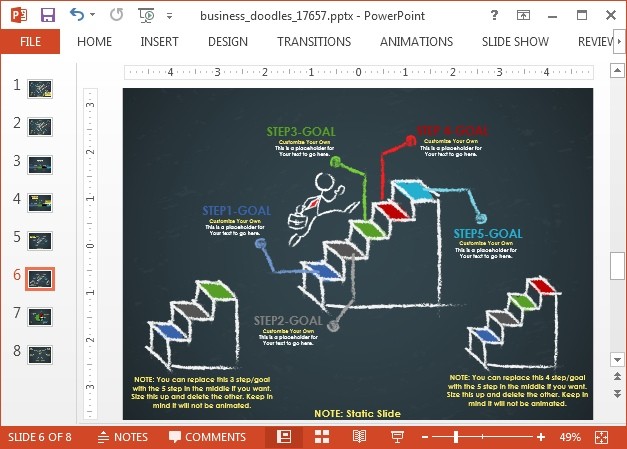 Staircase timeline slide