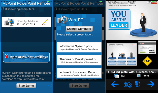 Start PowerPoint slideshow from iPhone