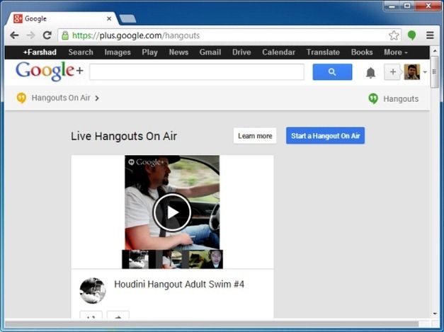 Start a Hangout on Air