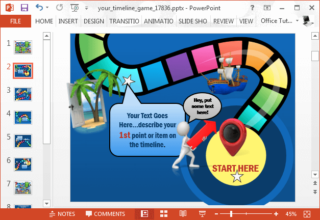 Start board game timeline