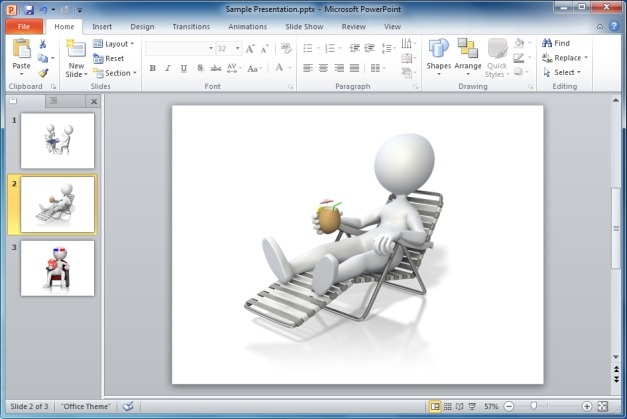 Stick Figure Relaxing in Beach Chair