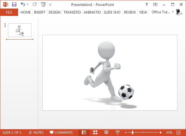 Stick figure dribbling soccer ball