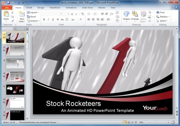 Stock Rocketeers PowerPoint Template