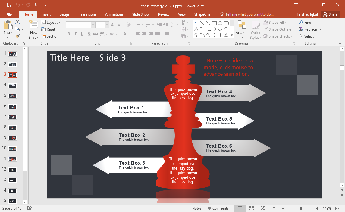 Strategy PowerPoint Template with Chess Pieces